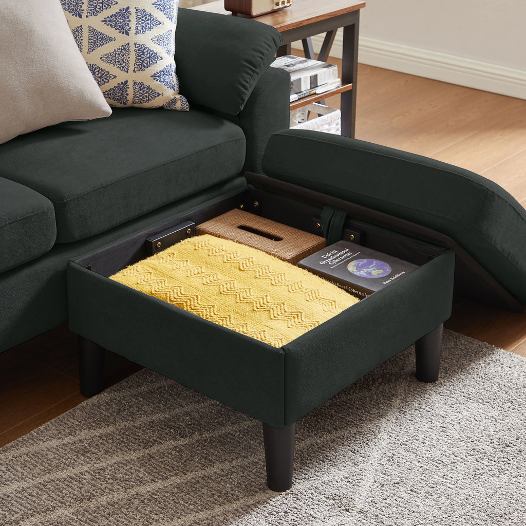 Pingliang Home Sectional Sofa Couch with Storage Ottoman,Modern 3 Seat L Shaped Sofa Couch for Living Room Apartment Studio Office