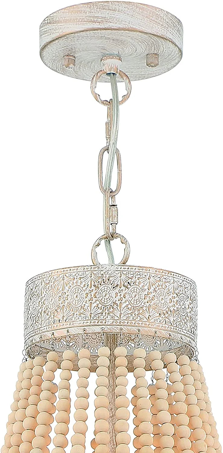 Vanity Art 5 Light Unique Empire Chandelier with Beaded Accents | Modern Hanging Lighting, Ceiling Lights Fixtures for Dining Room Living Room Bed Room Kitchen SYB5265DW-LT