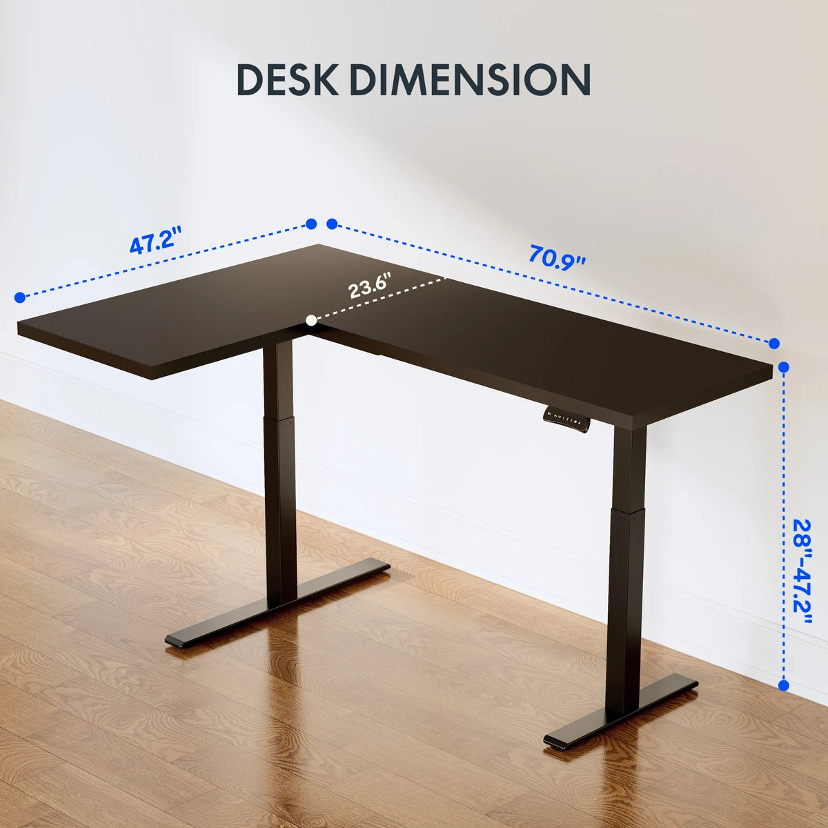 FLEXISPOT  71"x48" L Shaped Height Adjustable Standing Desk Dual Motor Corner Desk White Computer Desk with Splice Board