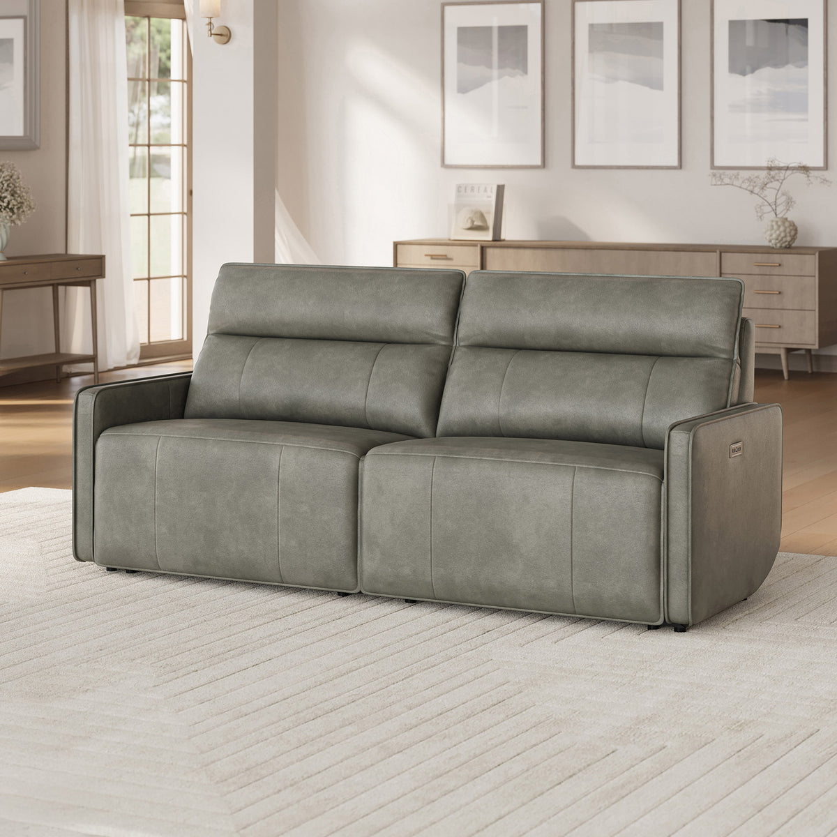Henredon Keira Leather Zero-gravity Reclining Sofa