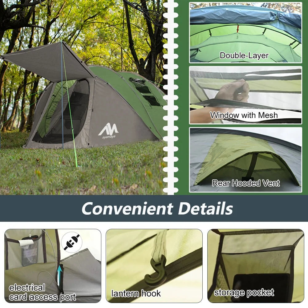 4-6 Person Pop Up Tents Waterproof Windproof Instant Tent for Camping Hiking