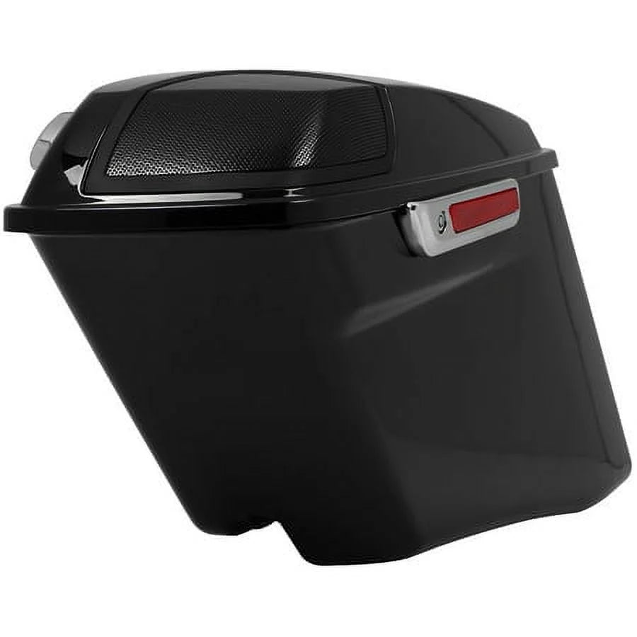 Kojem Hard Saddle Bags for 1993 - 2013 Harley Road King Glide Vivid Black Lockable Saddlebags