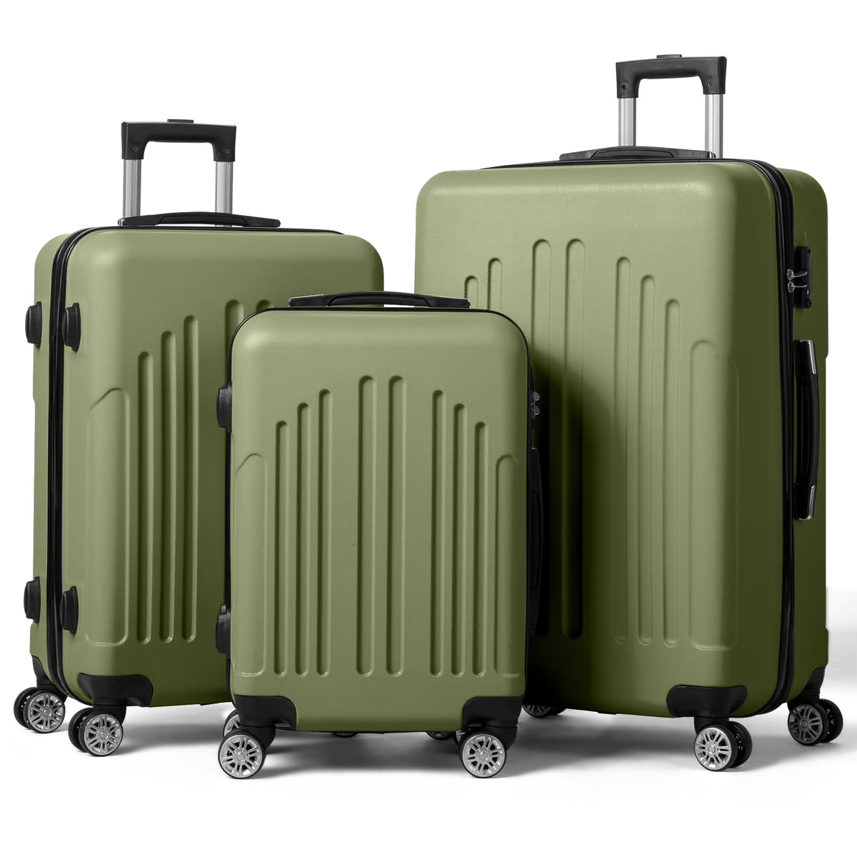 Zimtown 3 Piece Nested Spinner Suitcase Luggage Set With TSA Lock Royal Blue