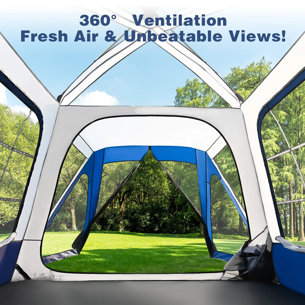 MOPHOTO SUV Tents for Camping 4 People, PU 3000mm Waterproof SUV Tent Attachment Tailgate Tent for Car Jeep Van, Spacious Space 8.2'L x 8.2'W x 7.2'H with 2 Awnings & Double Door