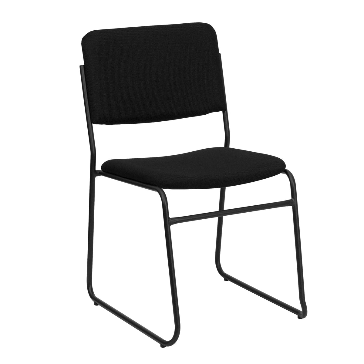 Flash Furniture Hercules Series Adult High-Density Vinyl Sled Base Stack Chairs, Set of 5, Black
