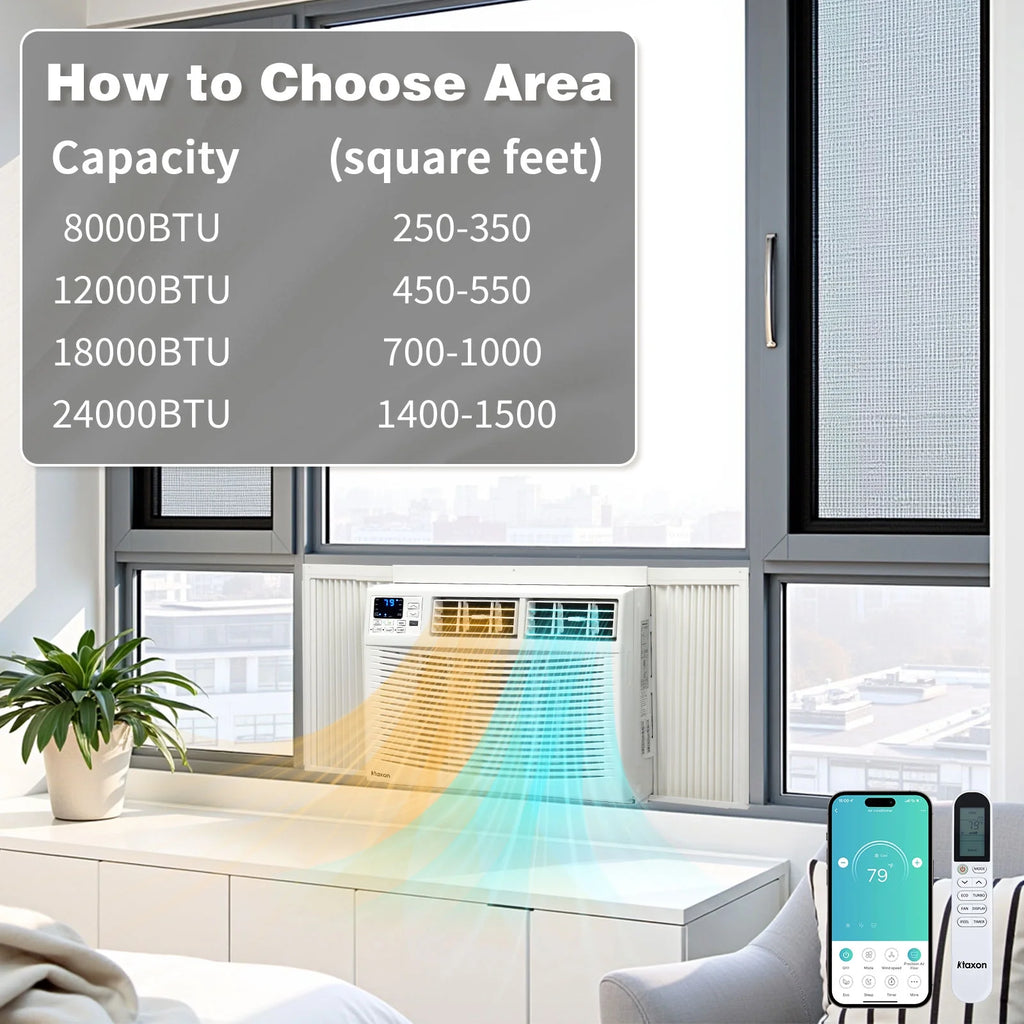 Ktaxon WiFi Enabled 8000 BTU Heat And Cool Window Air Conditioner With Wifi Controls