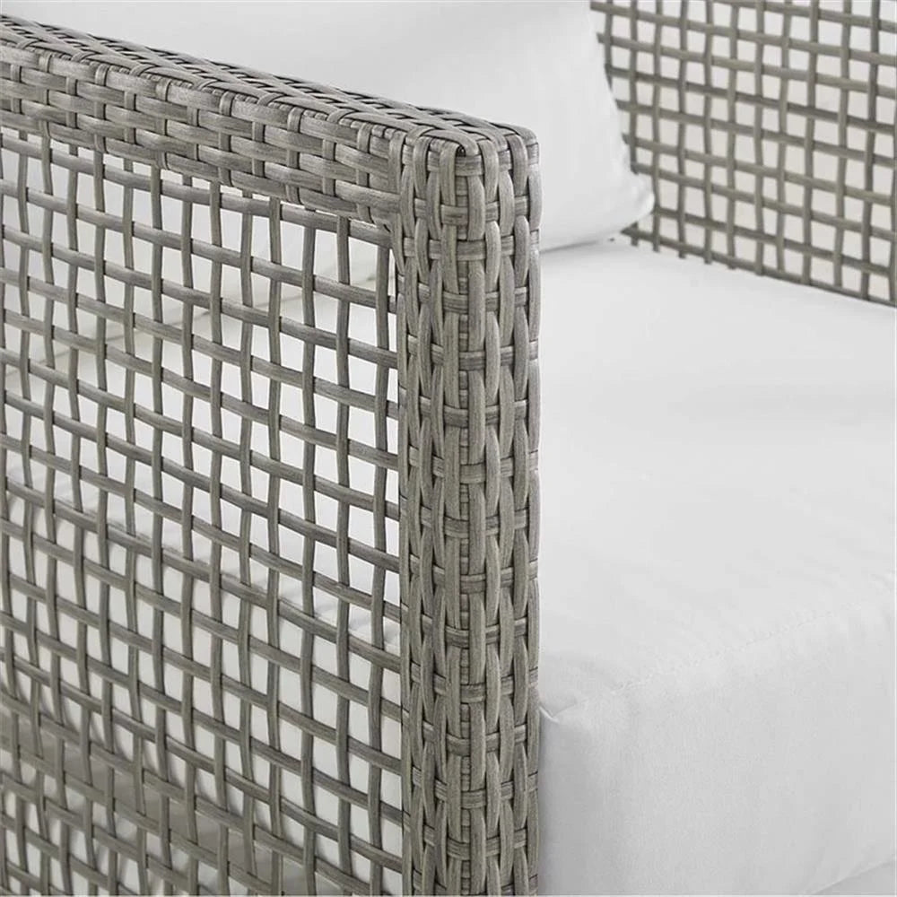 Afuera Living Wicker Patio Loveseat in Gray