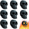 Imitated Human Skull Gas Log for Indoor or Outdoor Fireplaces, Made of Metal, Durable for More Than 10 Years��Fire Pits Halloween Decor Skull Charcoal (Fireproof)(Refractory) (8 PCS)
