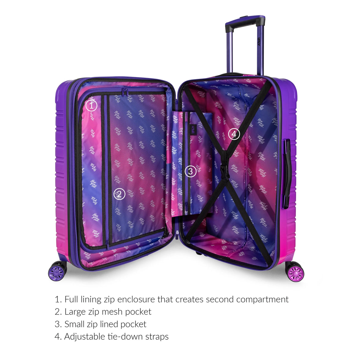 iFLY Hardside Fibertech 3.0 2 Piece Set, 20" Carry-on and 28" Checked Luggage, Gadget Gray