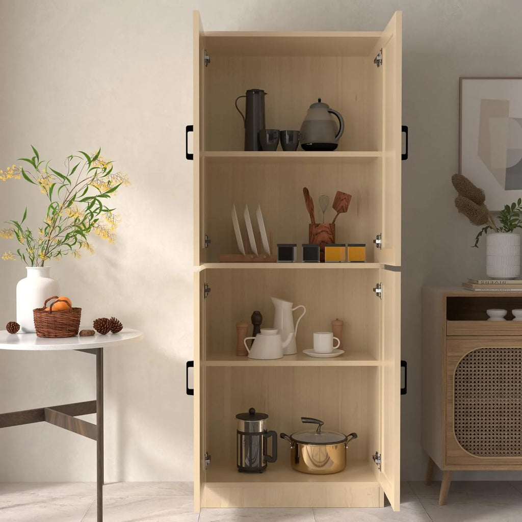 DIYART White Kitchen Pantry Cabinet, 71" Tall Kitchen Storage Cabinet with doors, Kitchen Pantry Hutch with Storage for Kitchen, Dining Room