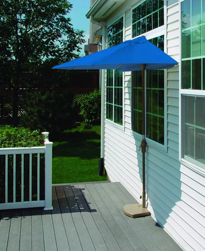 OFF-THE-WALL BRELLA Sunbrella Half Umbrella, 9'-Width, Teak Canopy
