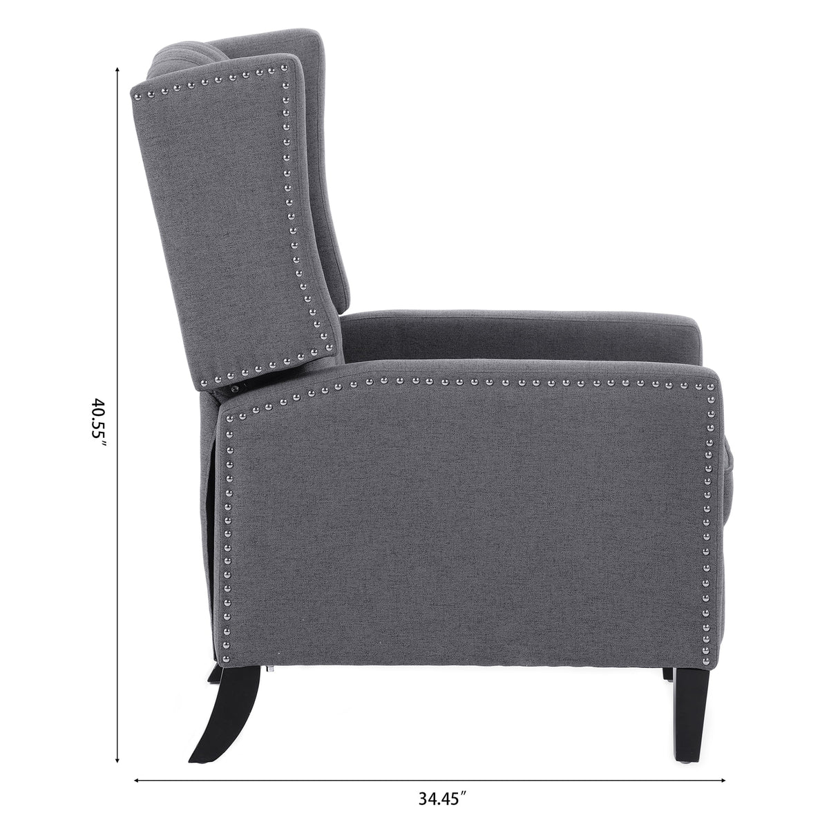 Recliner Chair, Living Room Chairs with Arms, Adjustable Single Reclining Sofa, Home Theater Seating Arm Chair with Thick Padded Seat, Footrest, Lounge Chair for Bedroom, Blue