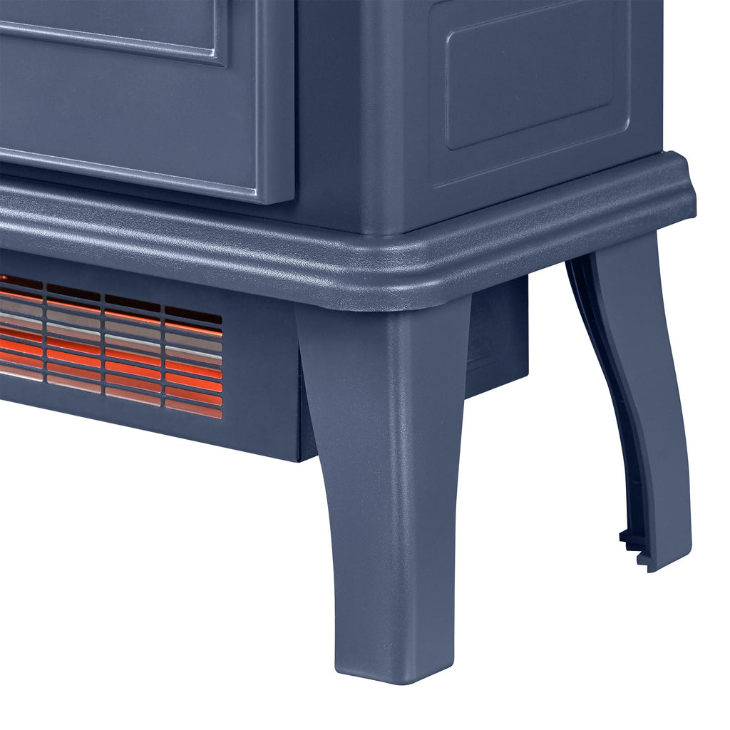 ClassicFlame 17.5"W Infrared Quartz Electric Stove Heater, Insignia Blue