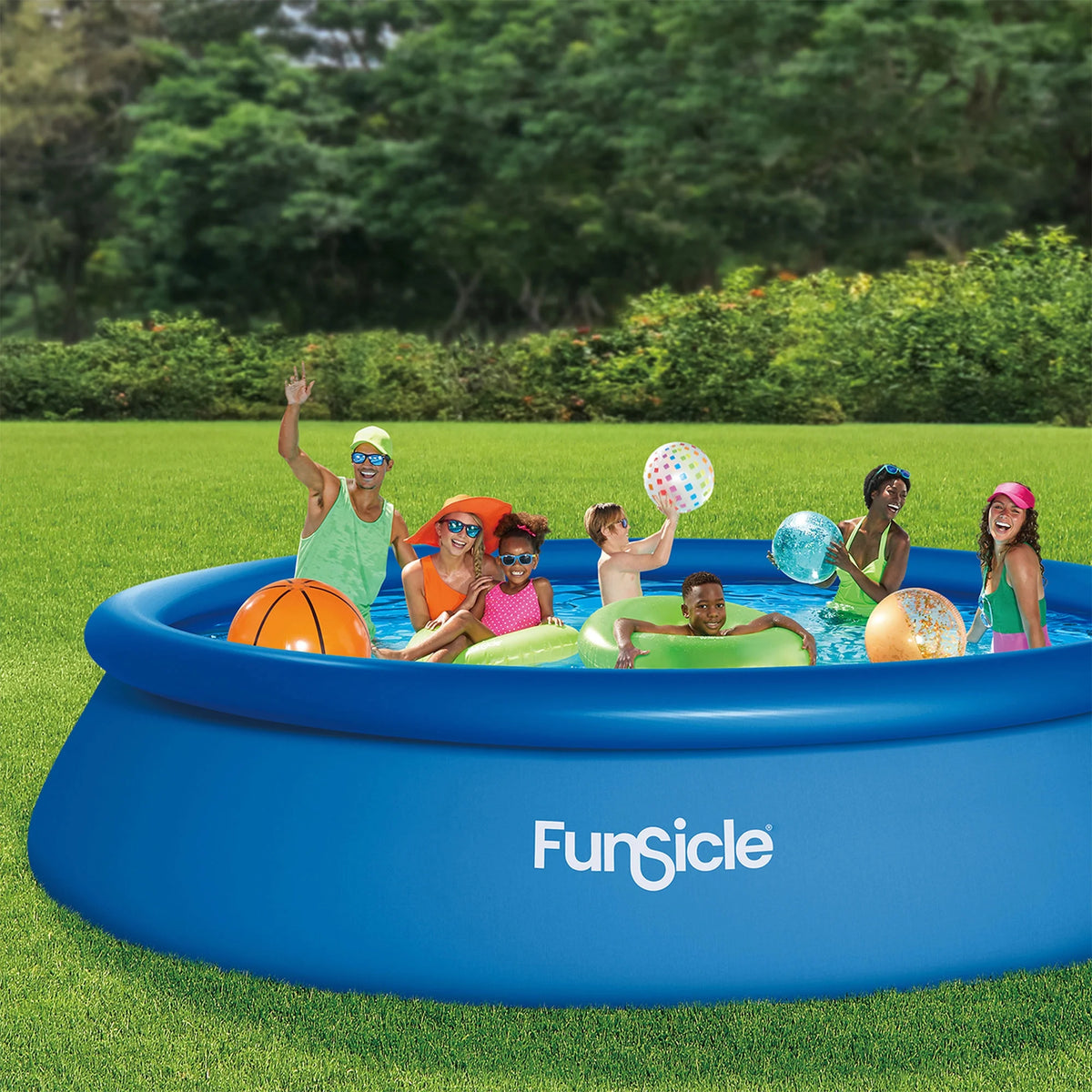Funsicle 8 ft QuickSet Above Ground Swimming Pool, Round, Age 6 & up