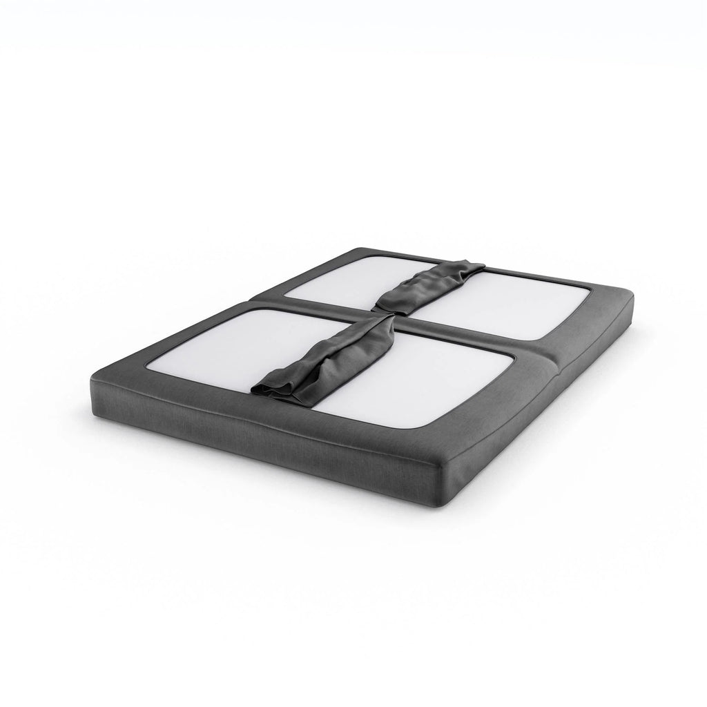 DHP College Metal Arm Futon, Black Frame with Gray Mattress