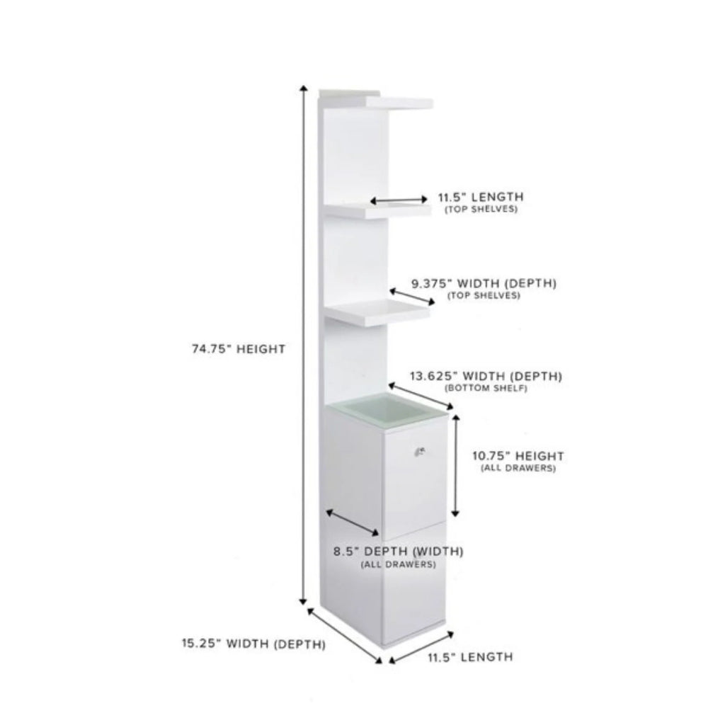 Impressions Vanity Slaystation Natalie Display Shelves with Rack and Storage Cabinet (Light Pink)