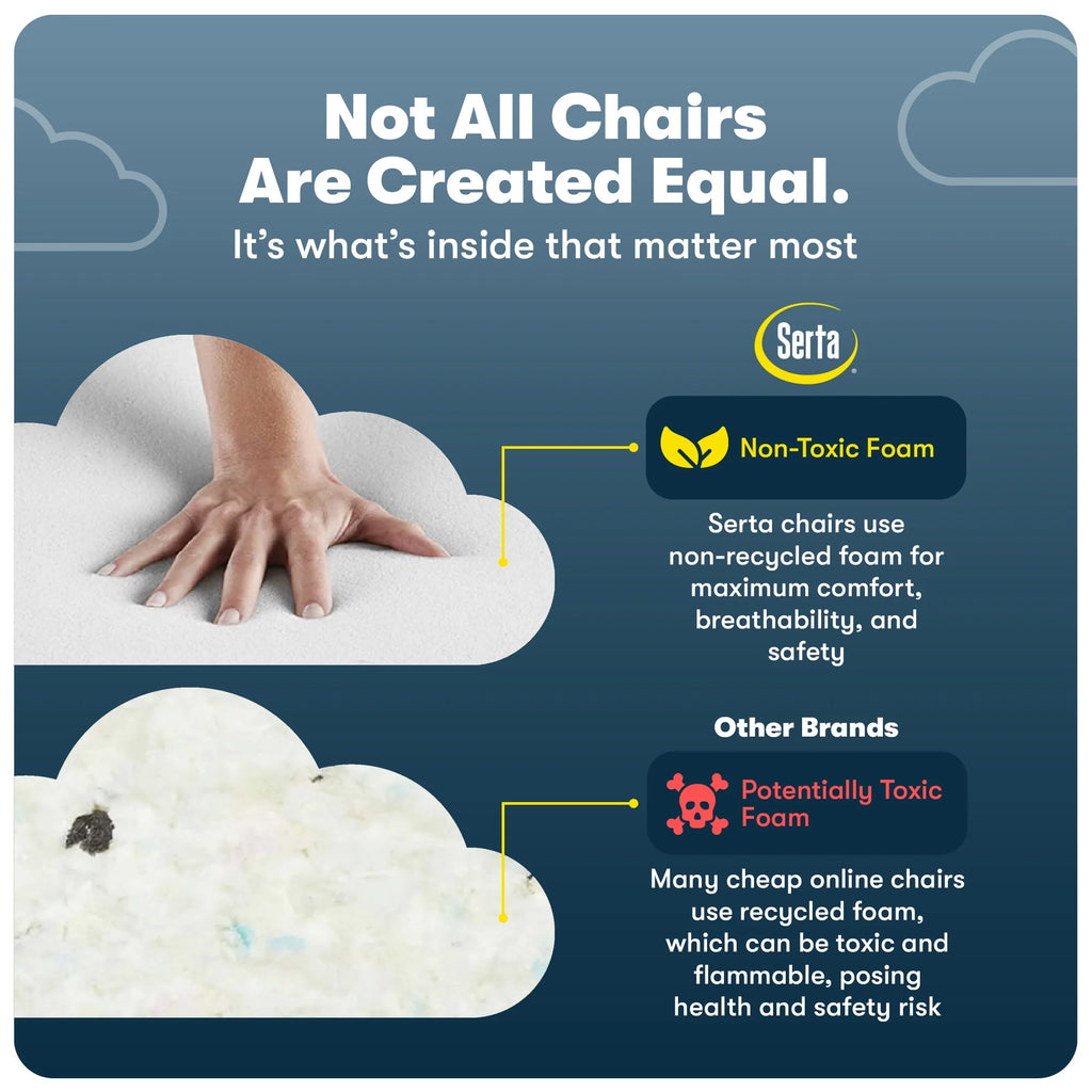 Serta Back in Motion Technology Fabric Executive Office Chair, Light Gray