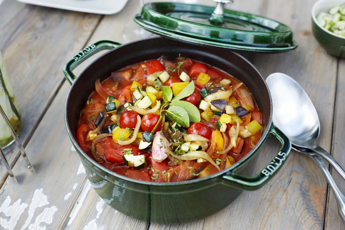 Staub Cast Iron 7-qt Round Cocotte - Grenadine
