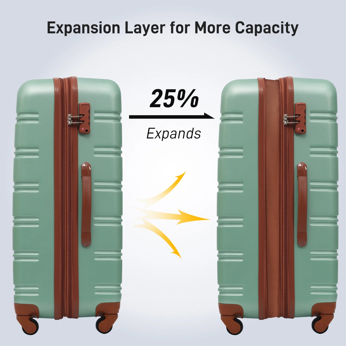 Luggage Sets 3 Piece, Hardside Expandable Ultra Durable PC Lightweight Carry On, Travel Suitcase Set with TSA Lock Spinner Wheels, Multicolor Purple