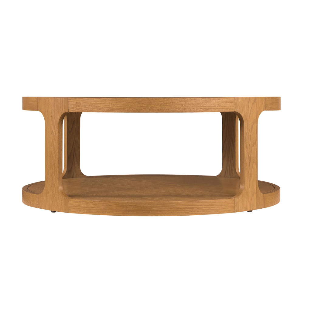 My Texas House Haven Round Coffee Table with Warm Brown Finish