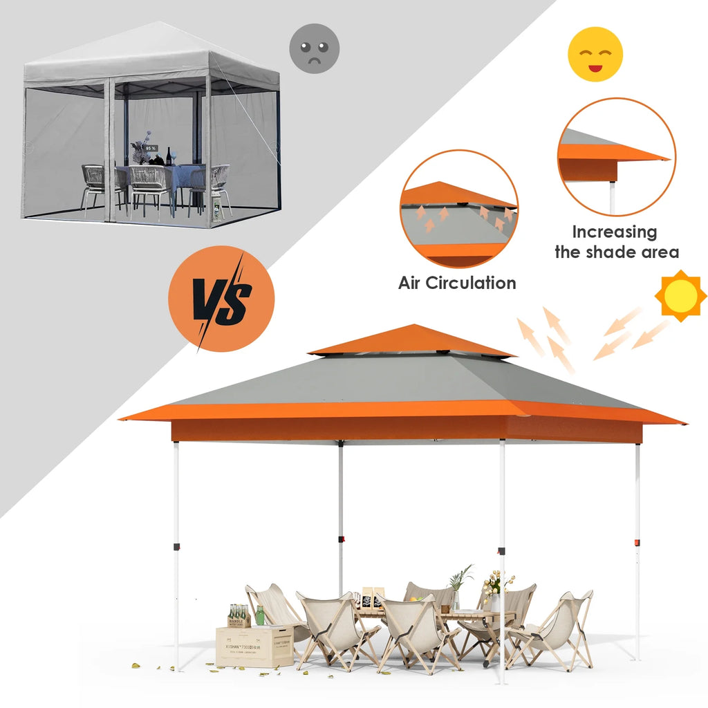 Pirecart 12' x 12' Pop-up Canopy Tent Waterproof Outdoor Gazebo Shelter with Wheeled Bag, Instand Canopy , White