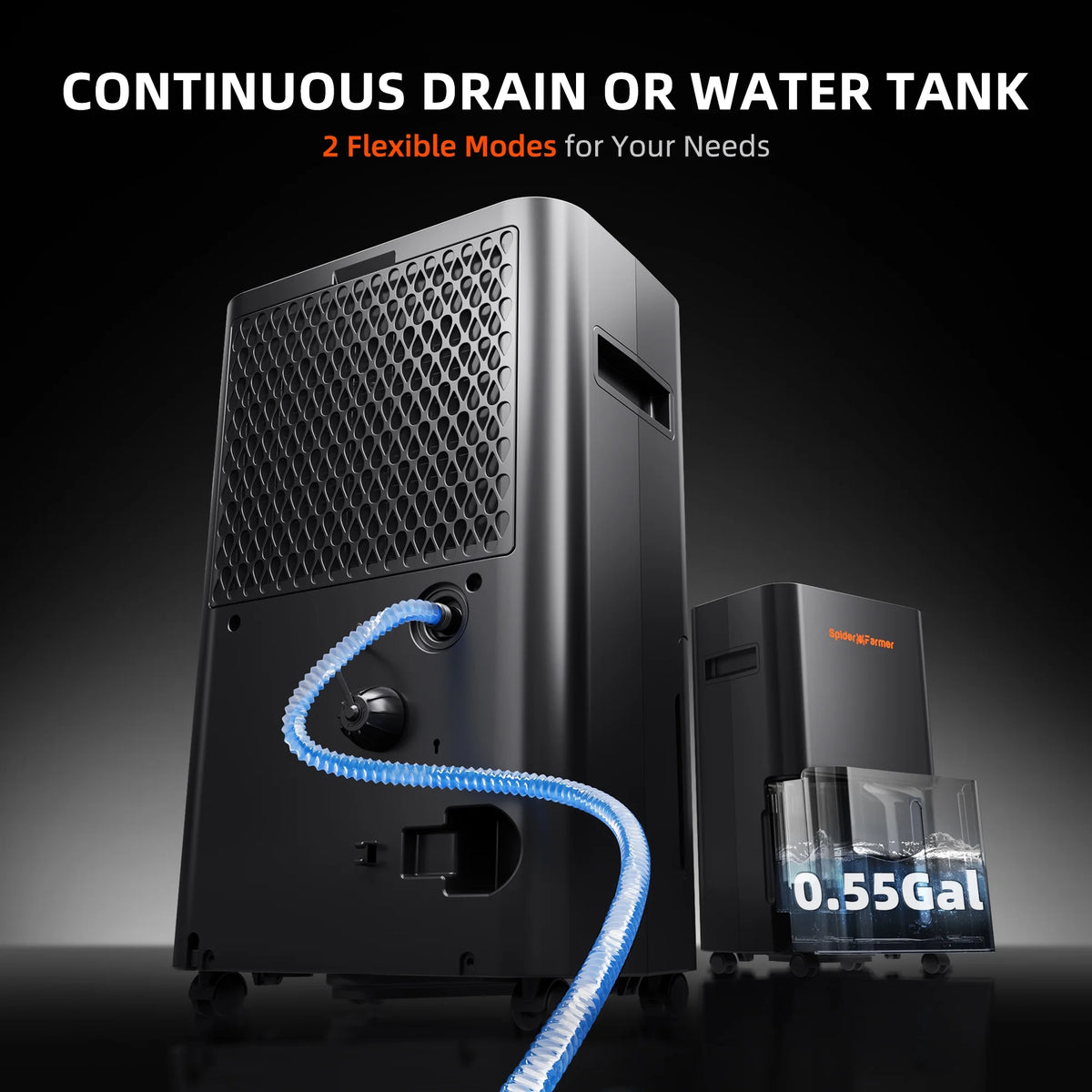 Spider Farmer 32 Pint Dehumidifier with Drain Hose for Grow Tent and Grow Room