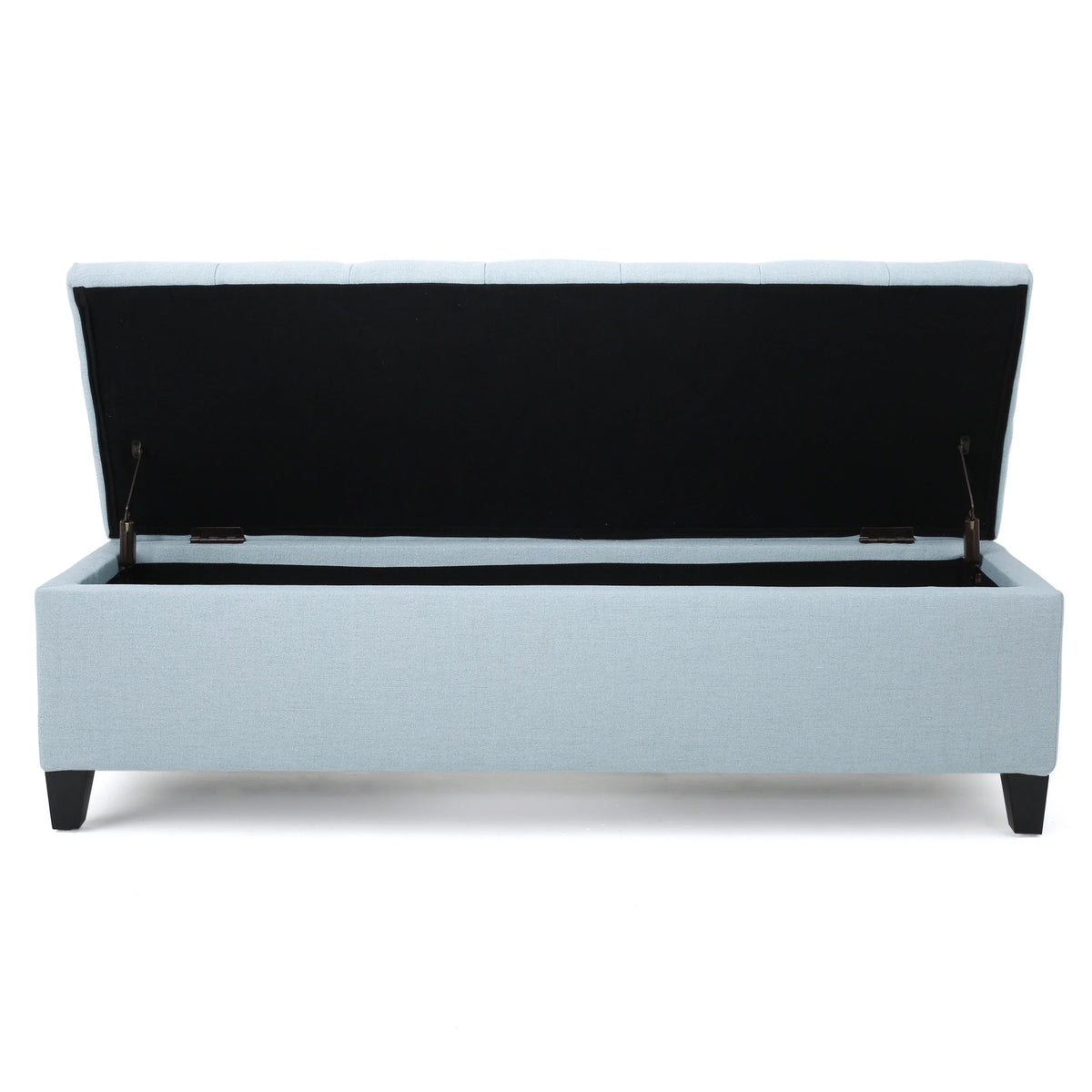 Noble House Hampton Contemporary Fabric Upholstered Storage Ottoman, White and Blue Floral