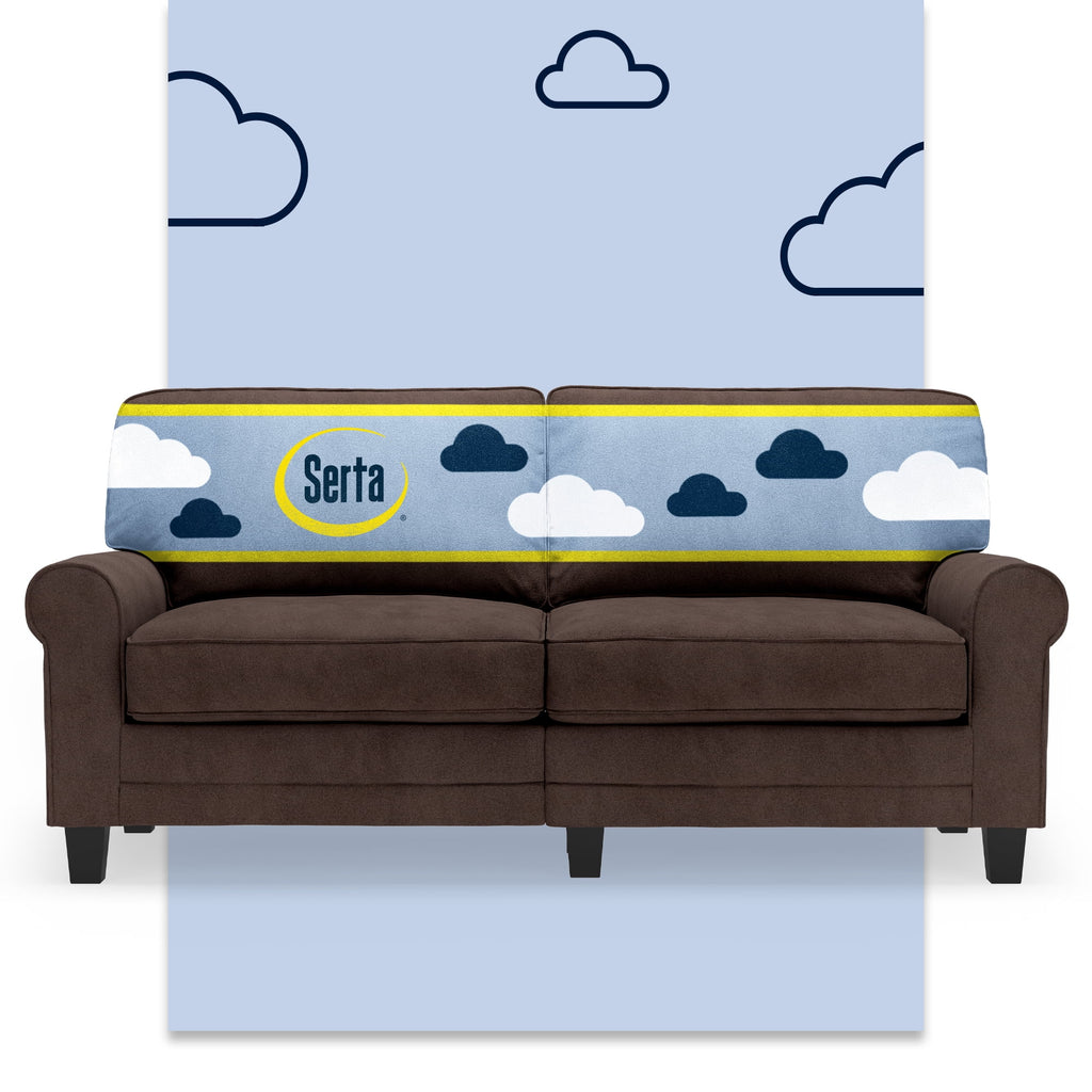 Serta Copenhagen 73" Rolled Arm Sofa with Removable Covers Light Gray