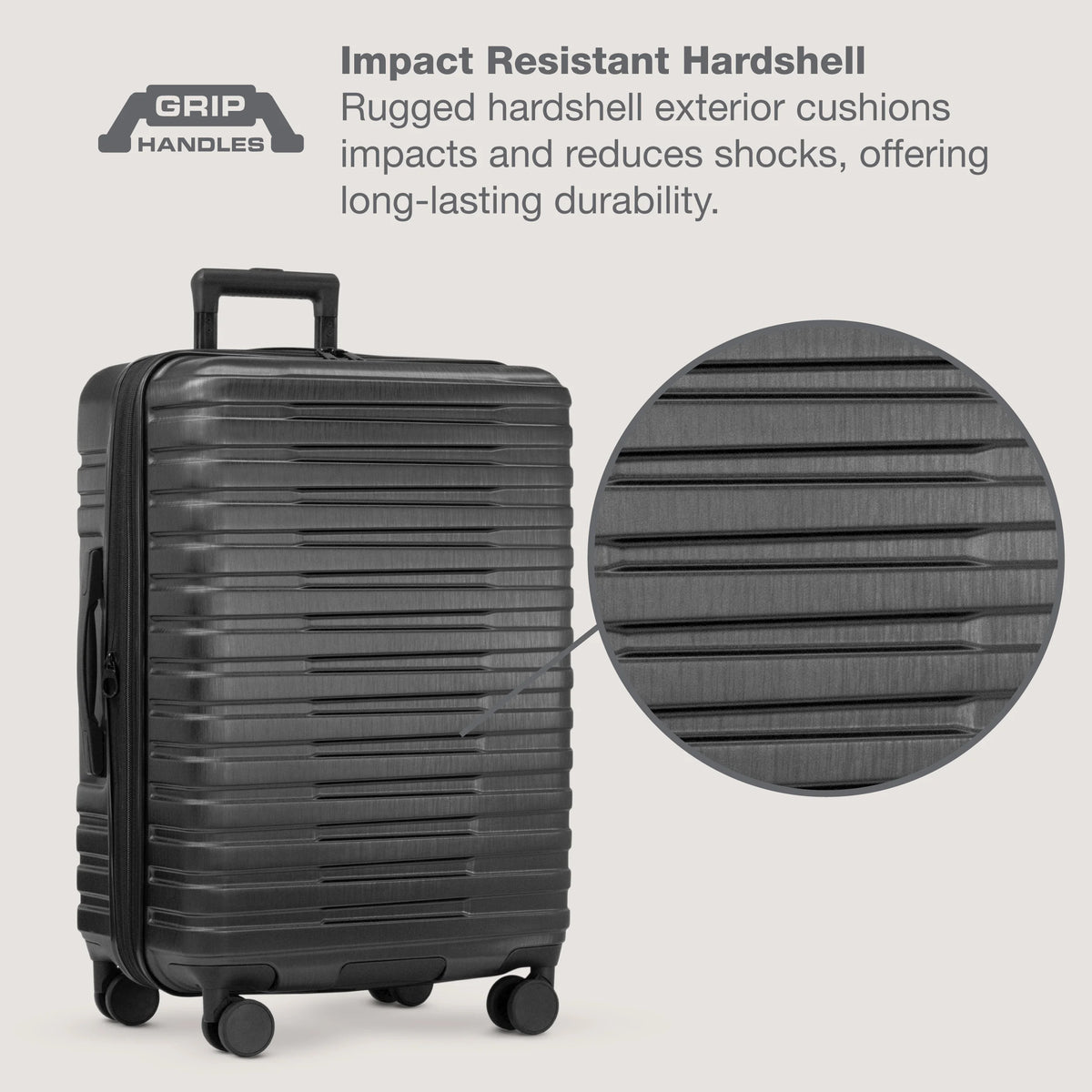 U.S. Traveler Boren Hardside Rugged Spinner Luggage, Lavender, 30" Checked Large