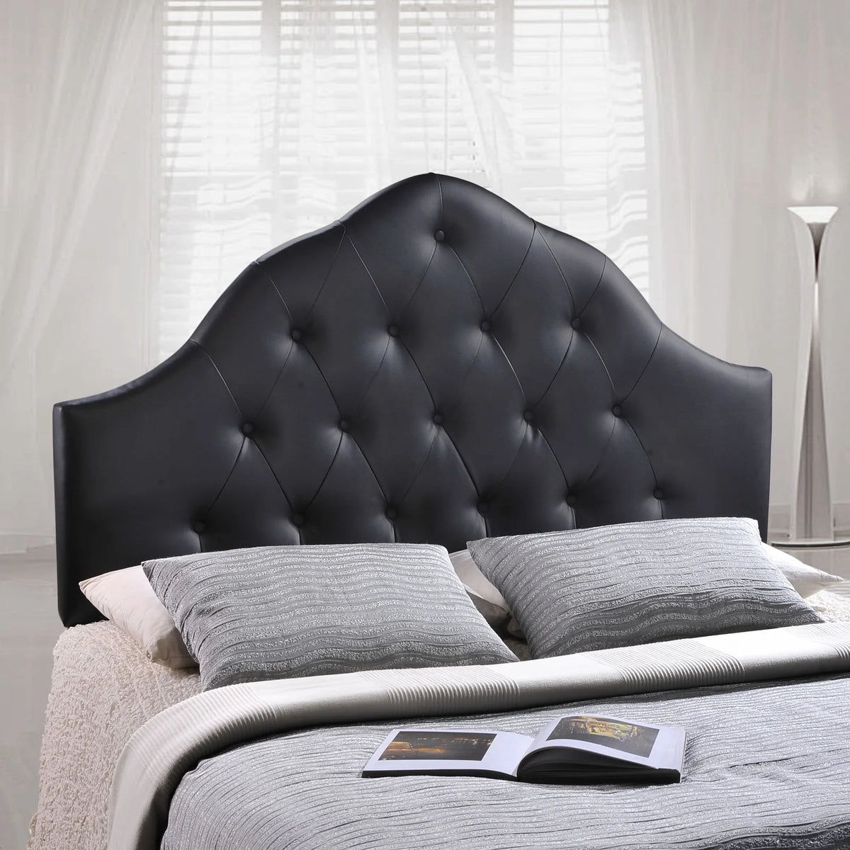 Modway Sovereign Queen Upholstered Fabric Headboard in Beige