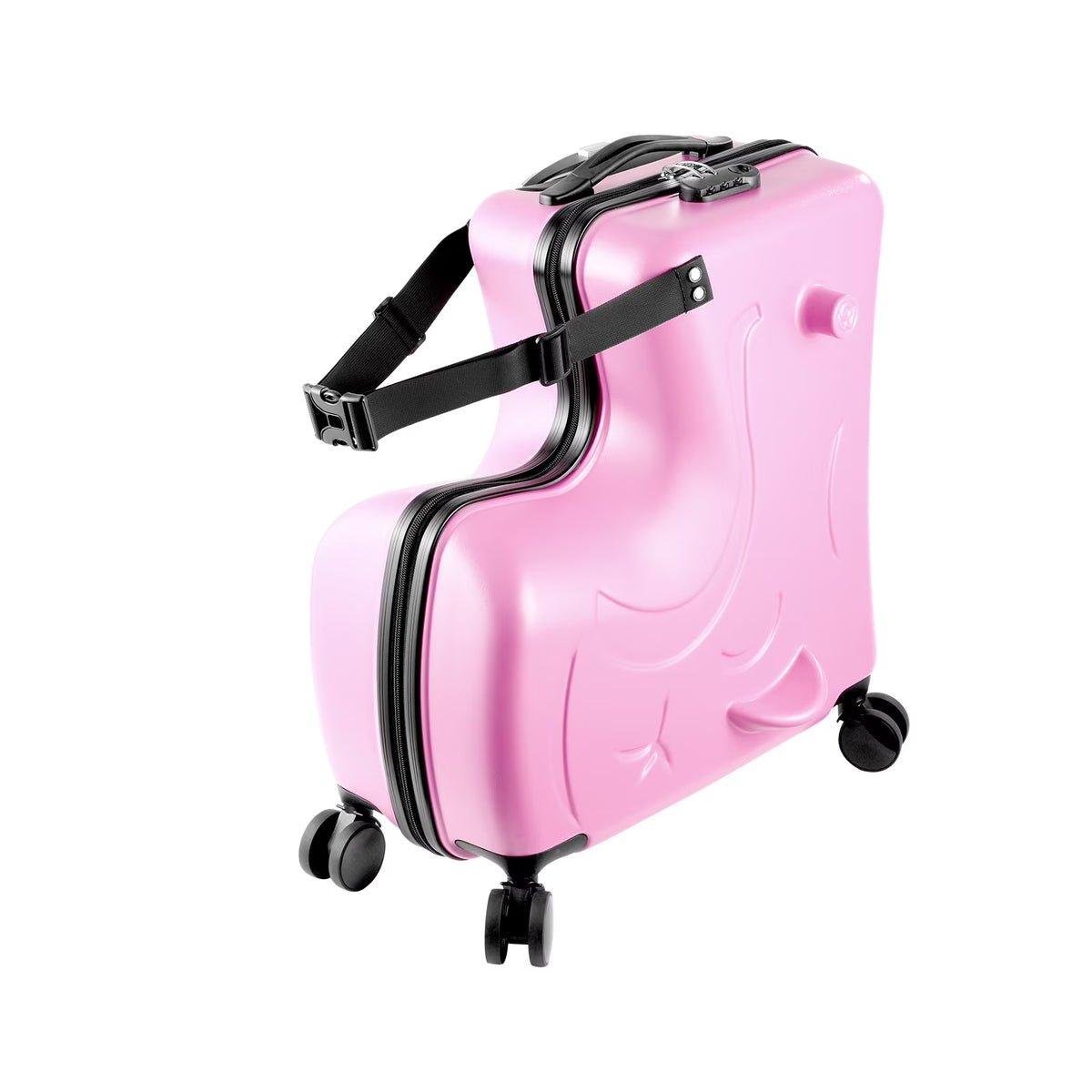 20" Children's Ride-On Luggage with Safety Belt Matte Finish, Silent Wheels, Spacious Compartment for Ages 3-12  travel suitcase