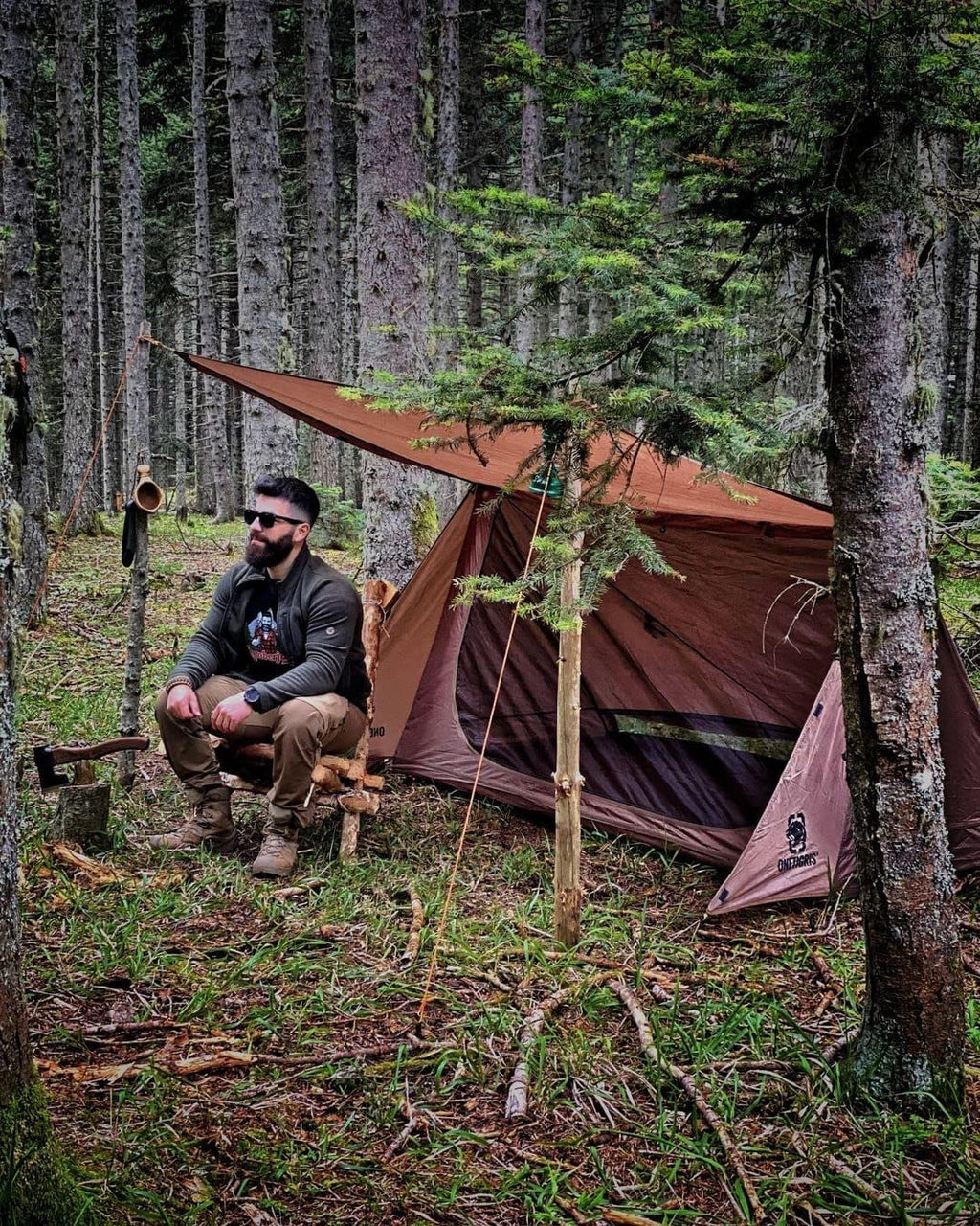 Backwoods Bungalow Bushcraft Shelter 2.0, Ultralight Backpacking Tent with with Porch for Camping Hiking Backpacking Motorcycle Kayak Bushcrafters