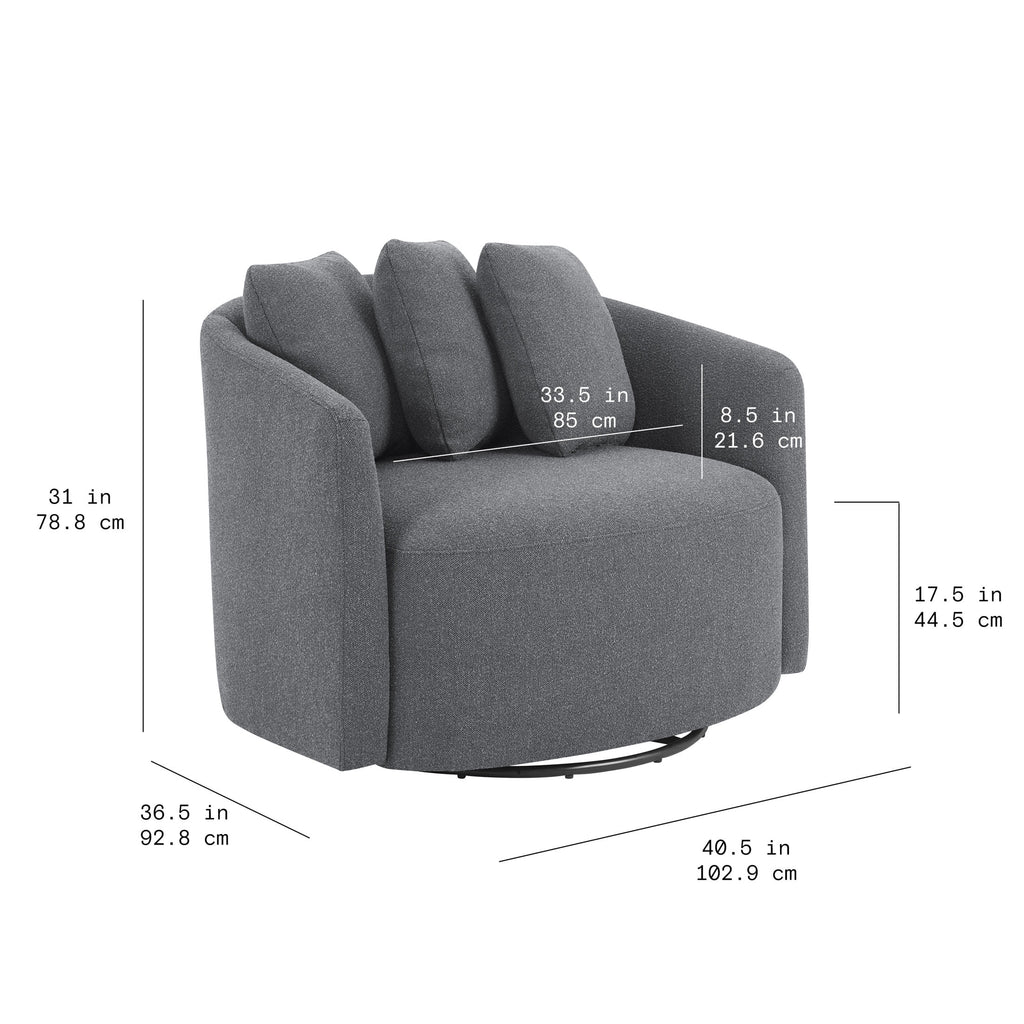 Beautiful Drew Accent Chair by Drew Barrymore, Cream Boucle