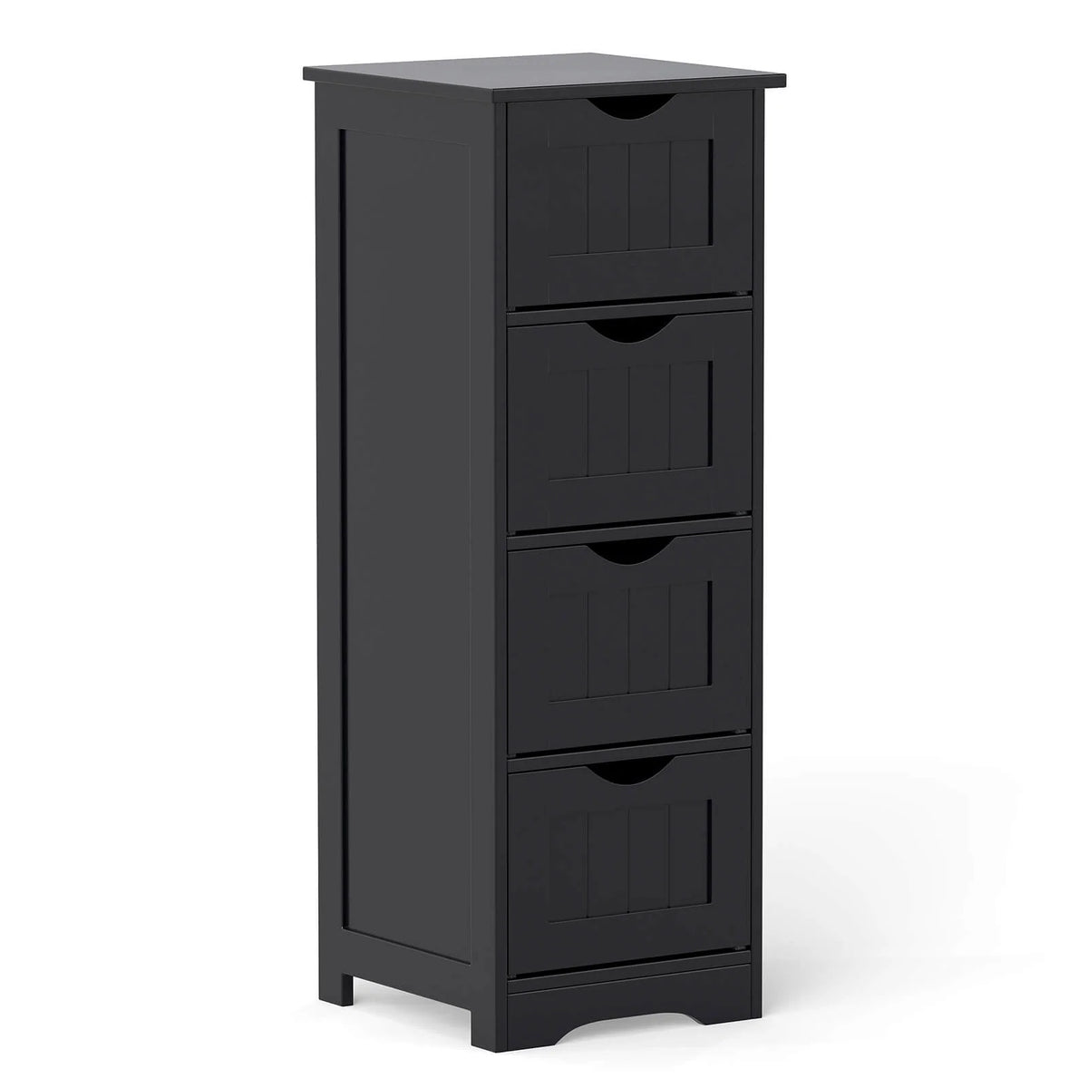 Costway 32.5'' Bathroom Floor Cabinet with Anti-tipping Device Freestanding Towel Cabinet Black