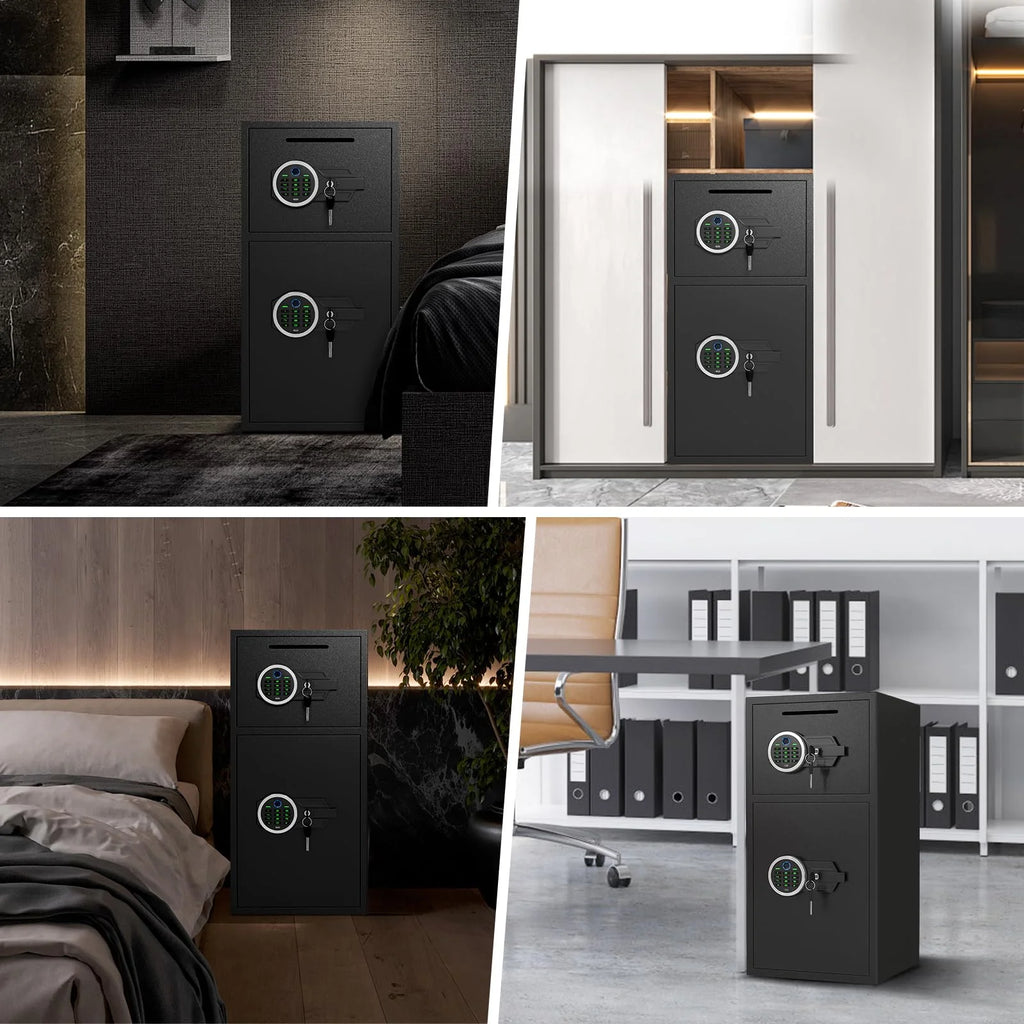 karbeen 7.0 Cu ft Large Safe Box Fireproof Waterproof, Digital KeypadHome Safe with Deposit Slot & Dual Alarm System, Money Safe With Mute Function and LED Light, Security Box for Money Valuables