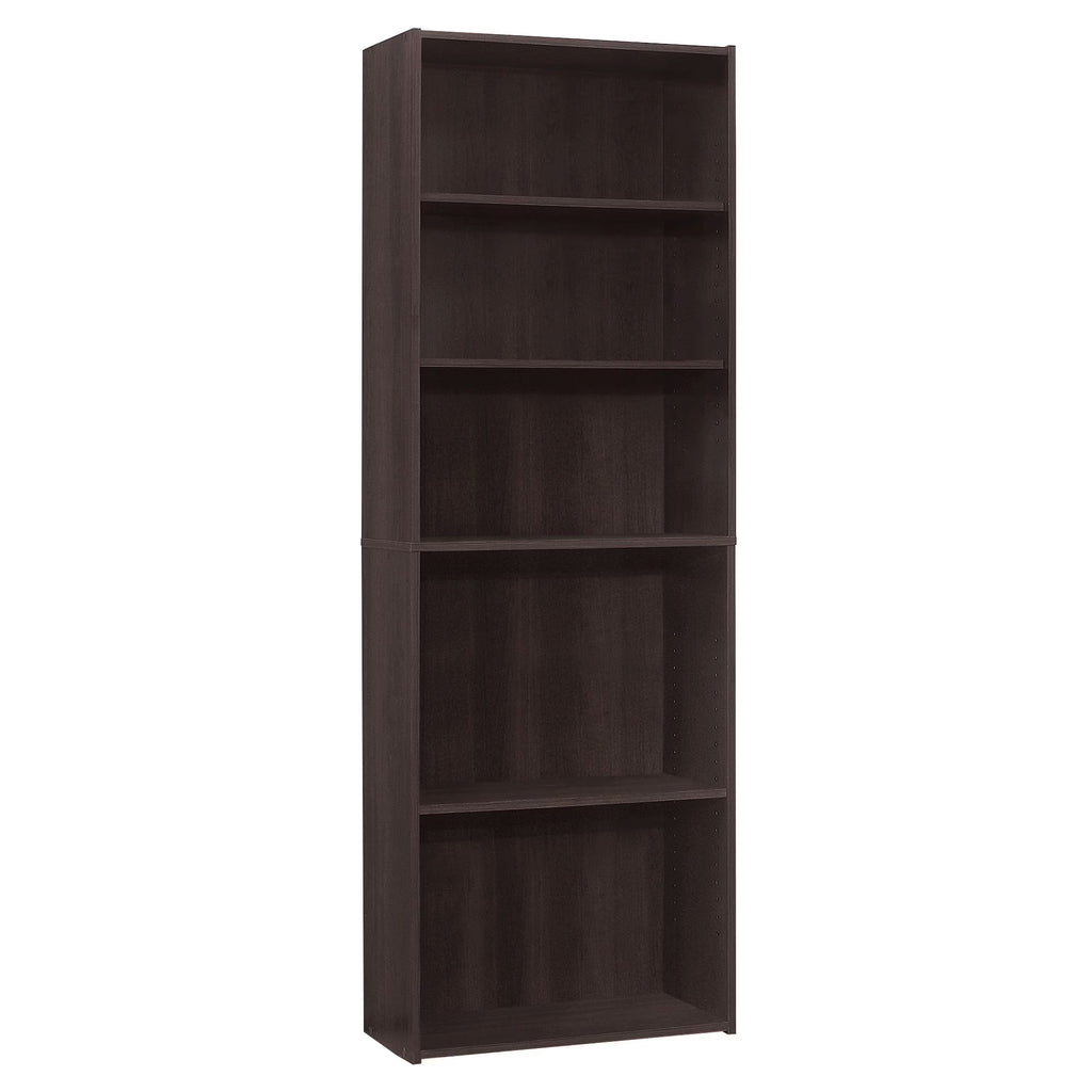 Monarch Specialties Bookshelf, Bookcase, 6 Tier, 72"H, Office, Bedroom, Brown Laminate, Transitional