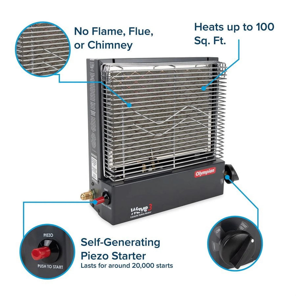 Camco Olympian Wave 3 Catalytic Adjustable Safety Heater (57331)