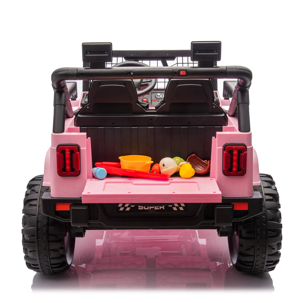 Joyracer 4WD 24 Volt Ride on Toys, 2 Seater Power Car wheels UTV with 800W Motors, Remote Control, Bluetooth Music, Spring Suspension, LED Light, Pink