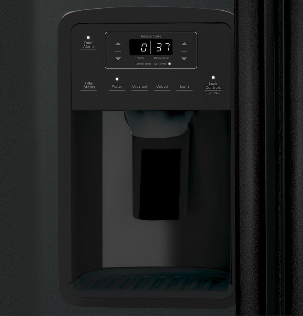 General Electric Side by Side Freestanding Refrigerator, Black
