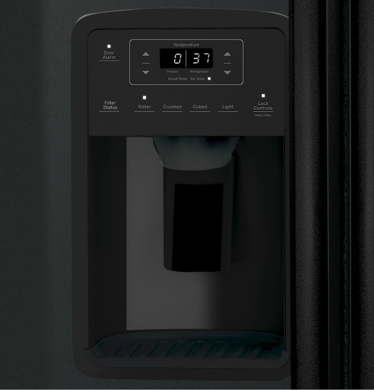 General Electric Side by Side Freestanding Refrigerator, Black