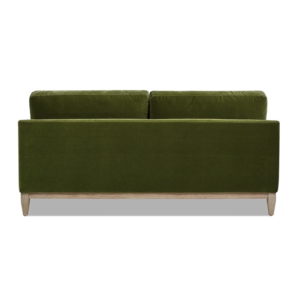 Velvet Sofa Couch, Mid Century Modern 75.5 inch 3-Seater Sofa with Back Cushions and 2 Bolster Pillows, for Small Space,Bedroom, Apartment, Olive Green