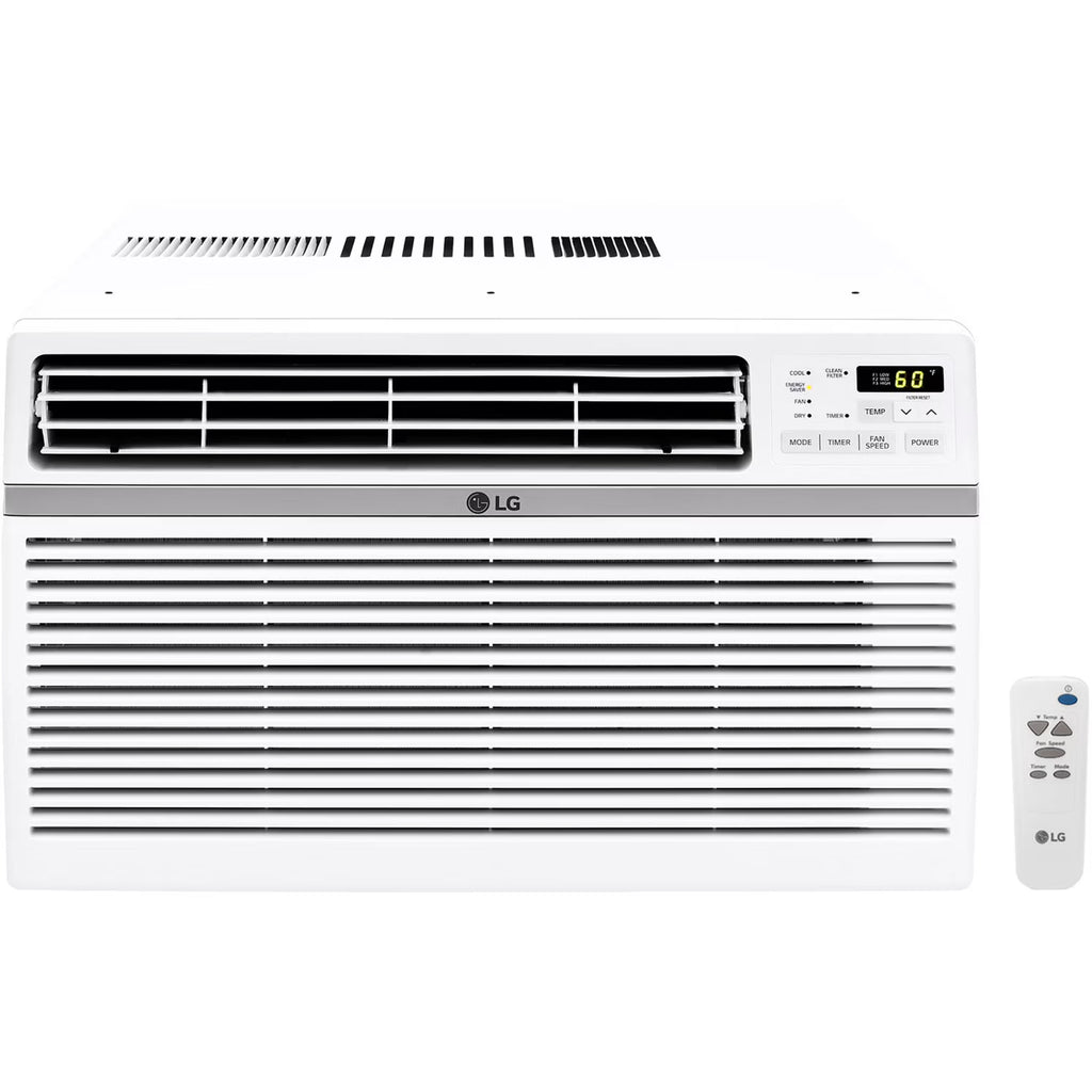 LG 8,000 BTU 340 Sq ft Window Air Conditioner with Remote Control, White, LW8016ER