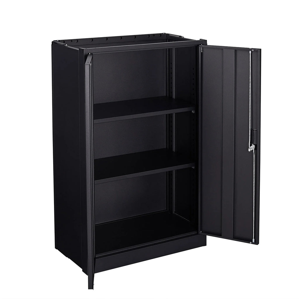 Metal Storage Cabinet with Locking Doors and Adjustable Shelf, Folding Filing Storage Cabinet, Rolling Storage Locker Cabinet for Home Office,School,Garage, White