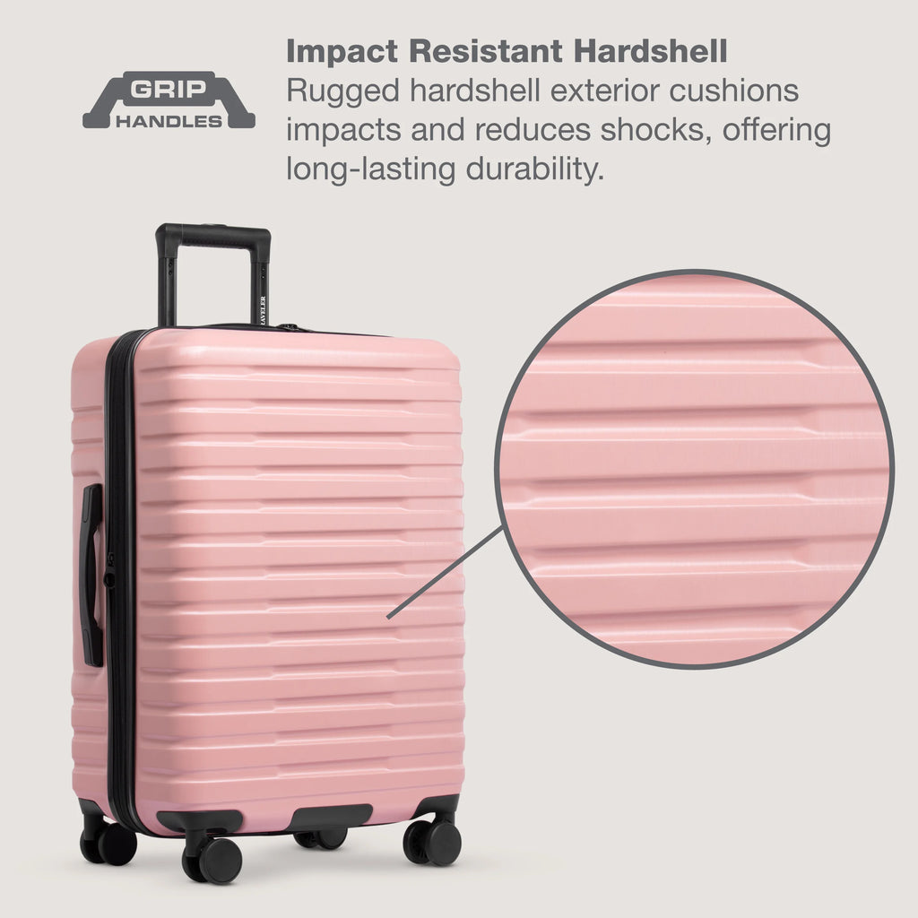 U.S. Traveler Boren Hardside Rugged Spinner Luggage, Lavender, 30" Checked Large