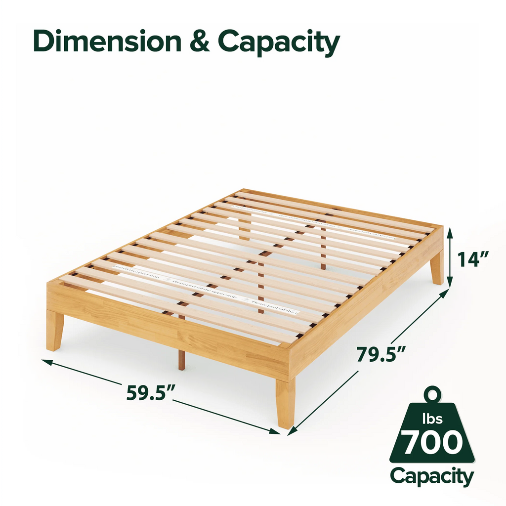 Zinus Moiz 14" Deluxe Wood Platform Bed Frame, Queen