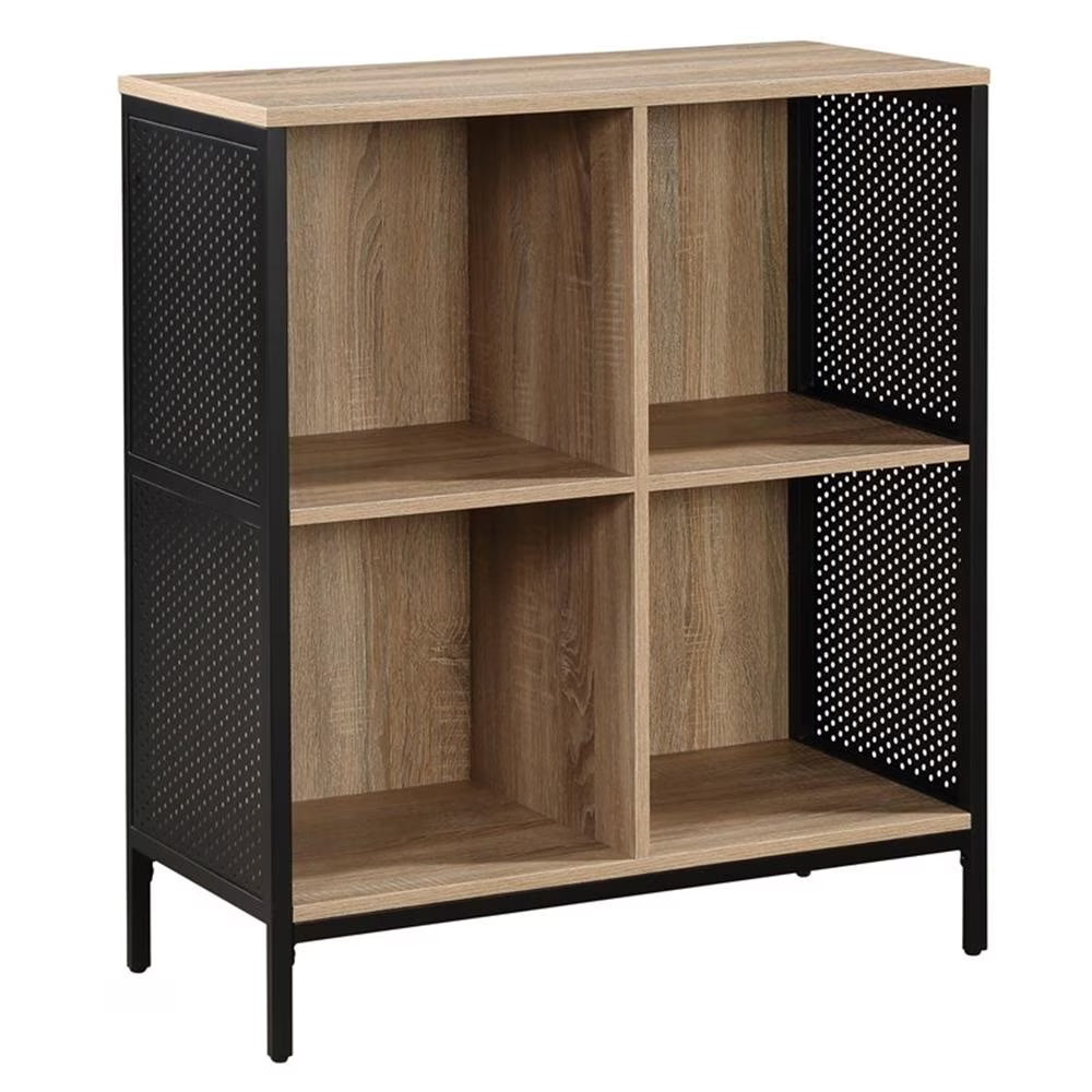 OSP Home Furnishings Ace 4 Cube Storage/Bookcase Engineered Wood in River Oak Finish