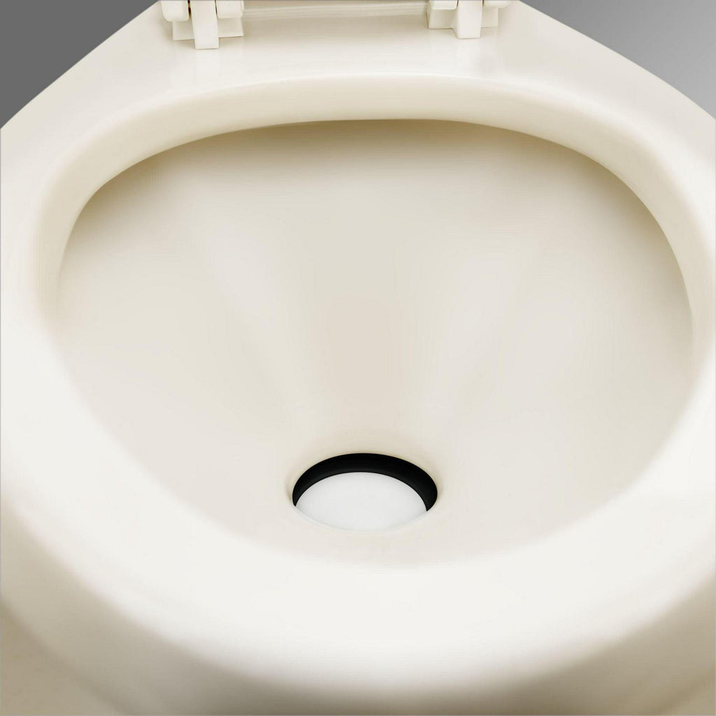 Dometic 320 RV Toilet - Gravity Flush with enameled wood seat - Standard Height Flush with Foot Pedal for RVs. Trailers. and Outdoor Campers