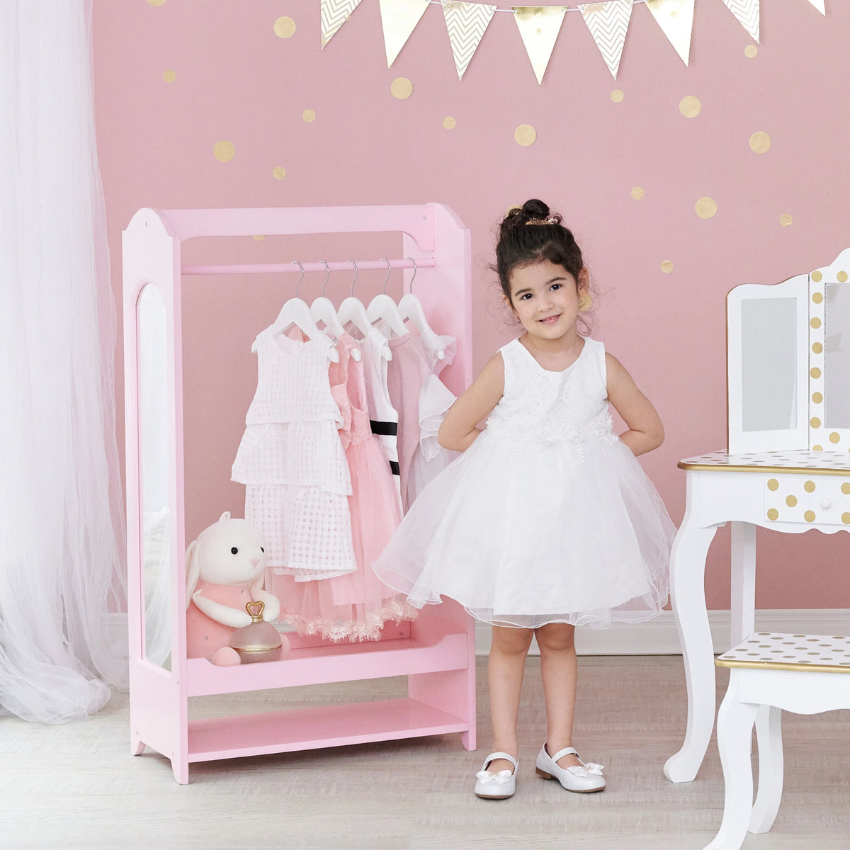 Fantasy Fields Little Princess Bella Wooden Open Armoire, Pink