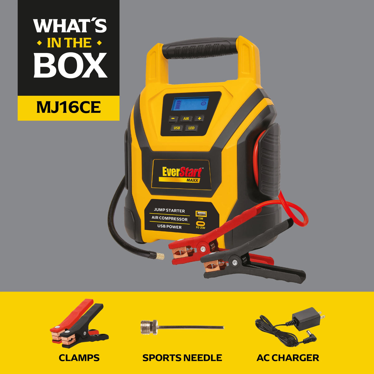 EverStart 1600 Amp Lithium Jump Starter with Air Compressor
