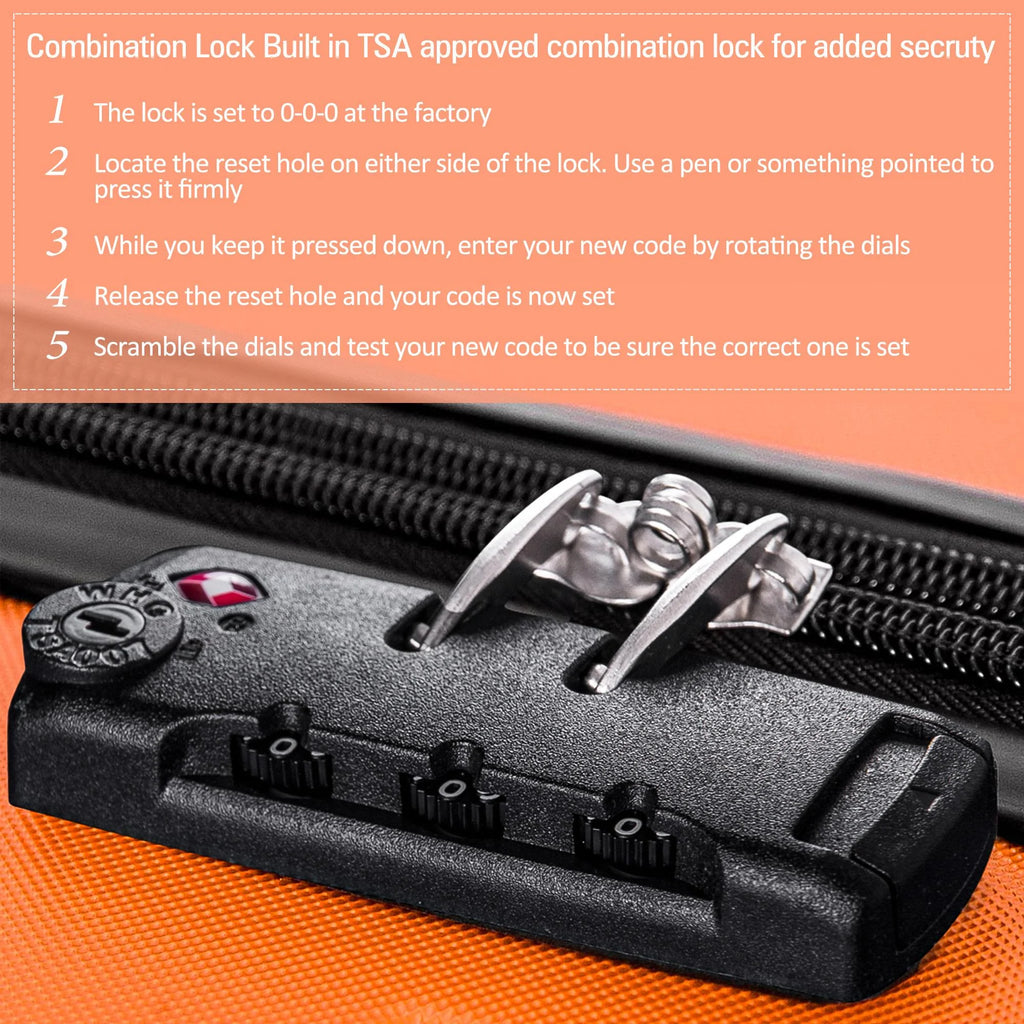 3 Piece Luggage Set Hardside Spinner Hardshell Suitcase with TSA Lock 4-Wheel Upright Luggage for 360 Degree Movement (20/24/28), Purple
